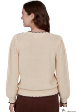 Ruby Rd Ruby Rd Parchment Cable Detailed Pullover Sweater