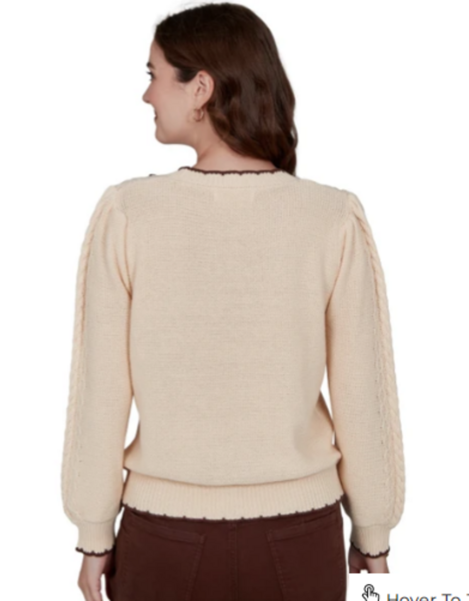 Ruby Rd Ruby Rd Parchment Cable Detailed Pullover Sweater
