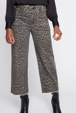 Renuar Renuar Animal Print  Denim Cropped Wide-Leg Pant
