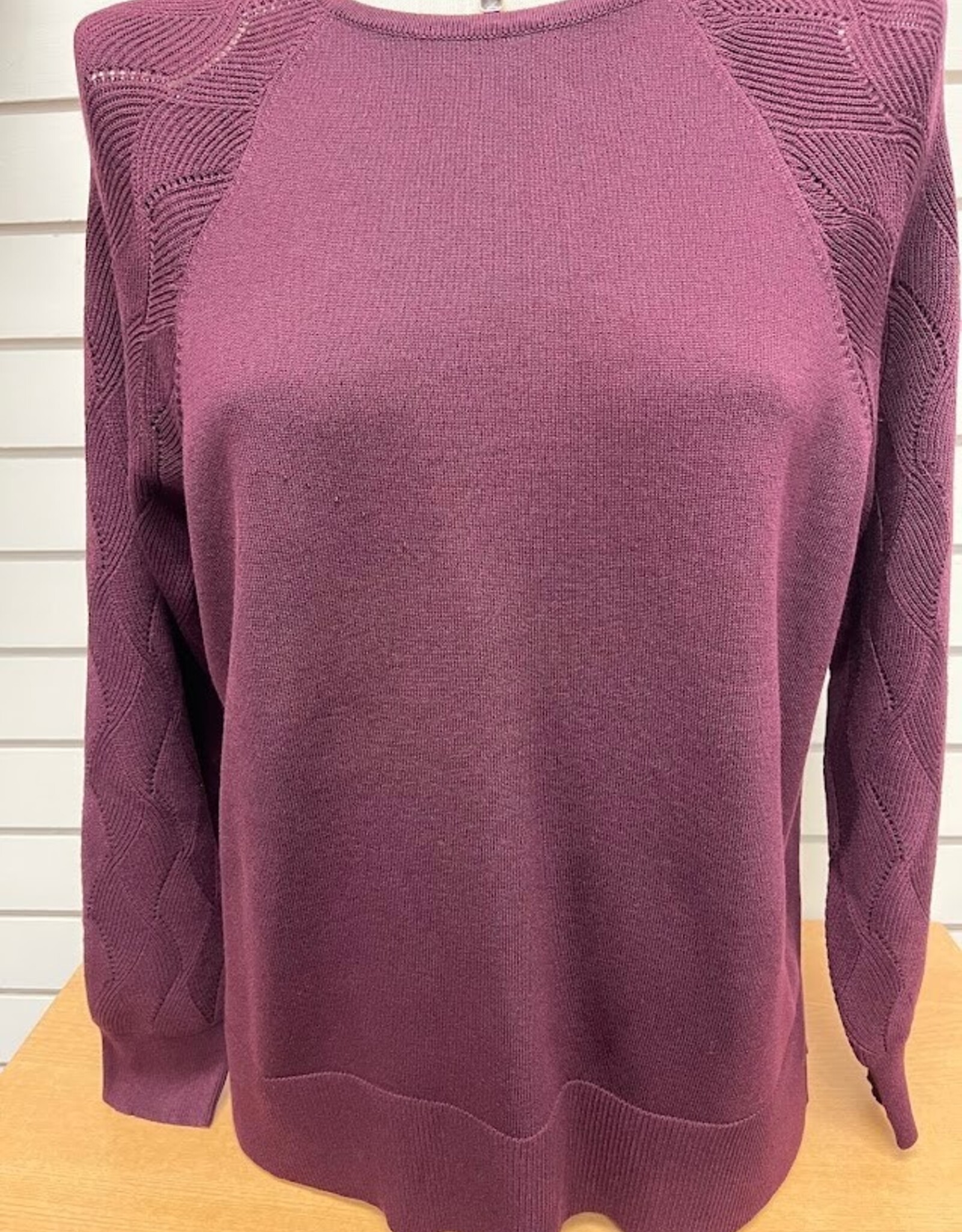 Picadilly Sunday 6944 Sangria  Round Neck Long Sleeve