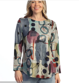 Jess & Jane Jess & Jane Sienna Multi Color Print Tunic Top