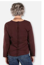 Cotton Lani Cotton Lani Chestnut Folded Down Collar Button Up Cardigan