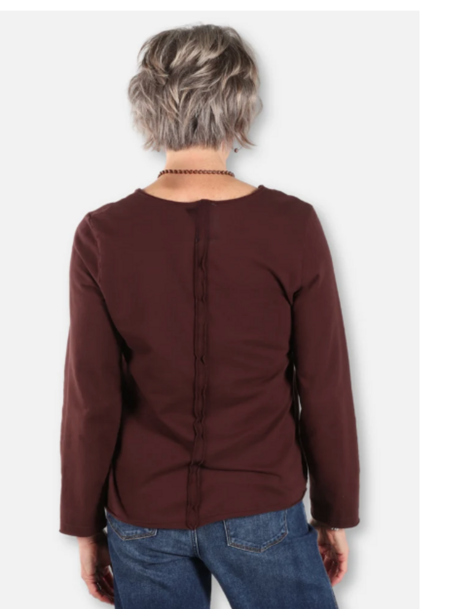 Cotton Lani Cotton Lani Chestnut Folded Down Collar Button Up Cardigan