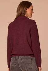 Democracy Democracy Fig Jam  Collar V-Neck Crochet Scallop Sweater