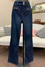 Renuar Renuar Dark Indigo Bootleg Horsebit Detail Denim Pant