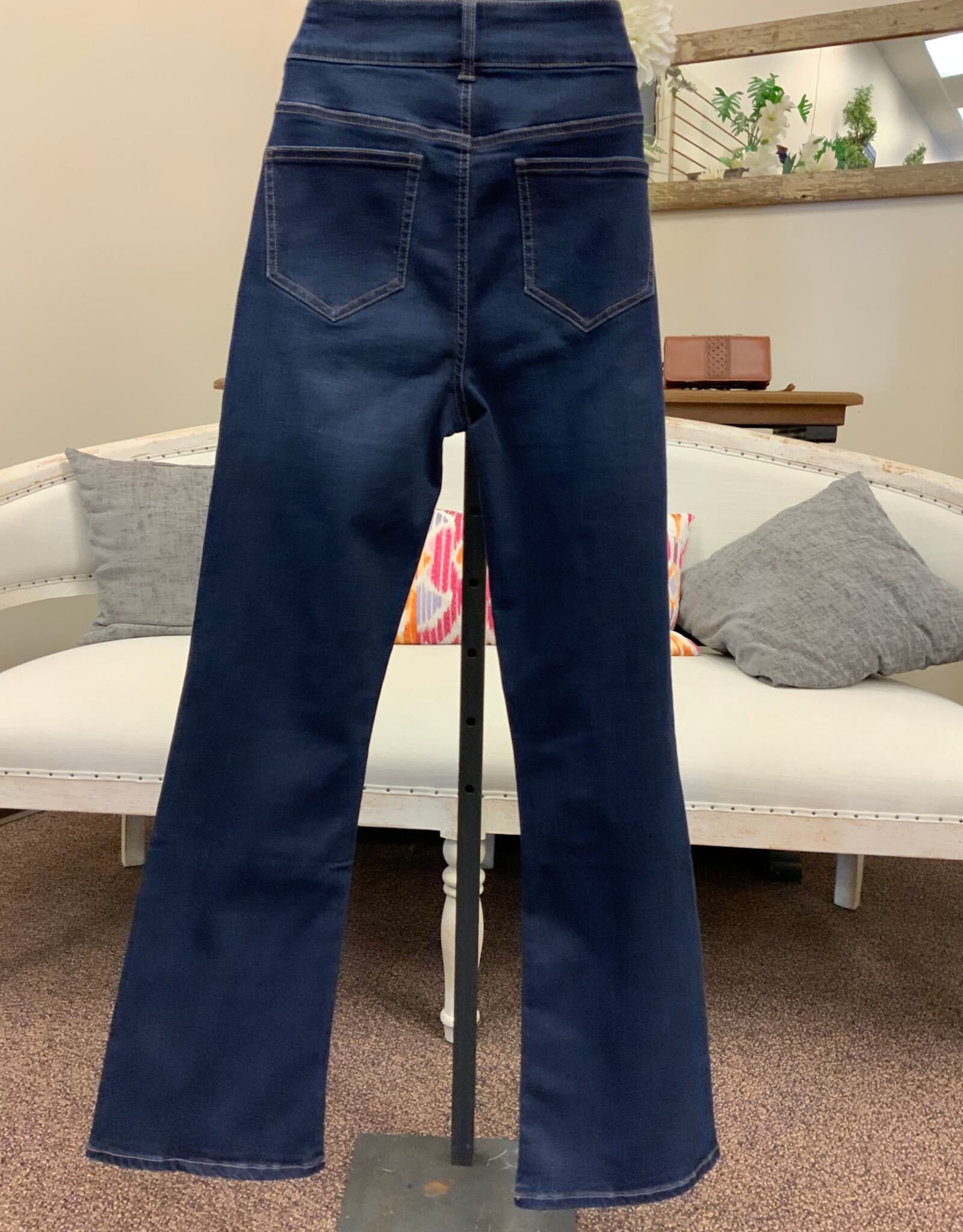 Renuar Renuar Dark Indigo Bootleg Horsebit Detail Denim Pant