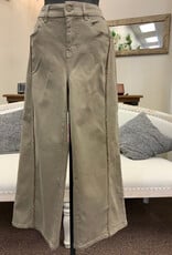 Renuar Renuar Storm Cropped  Wide-Leg Pant With  Vertical Frayed Detail