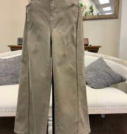 Renuar Renuar  Storm Cropped  Wide-Leg Pant With  Vertical Frayed Detail