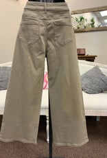 Renuar Renuar Storm Cropped  Wide-Leg Pant With  Vertical Frayed Detail