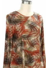 Southern Lady Southern Lady Spicy Mix Hickory Round Neck Long Sleeve Top