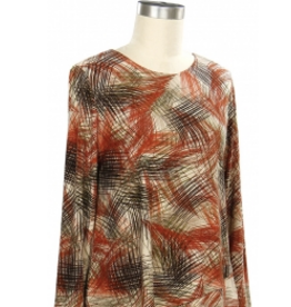 Southern Lady Southern Lady Spicy Mix Hickory Round Neck Long Sleeve Top