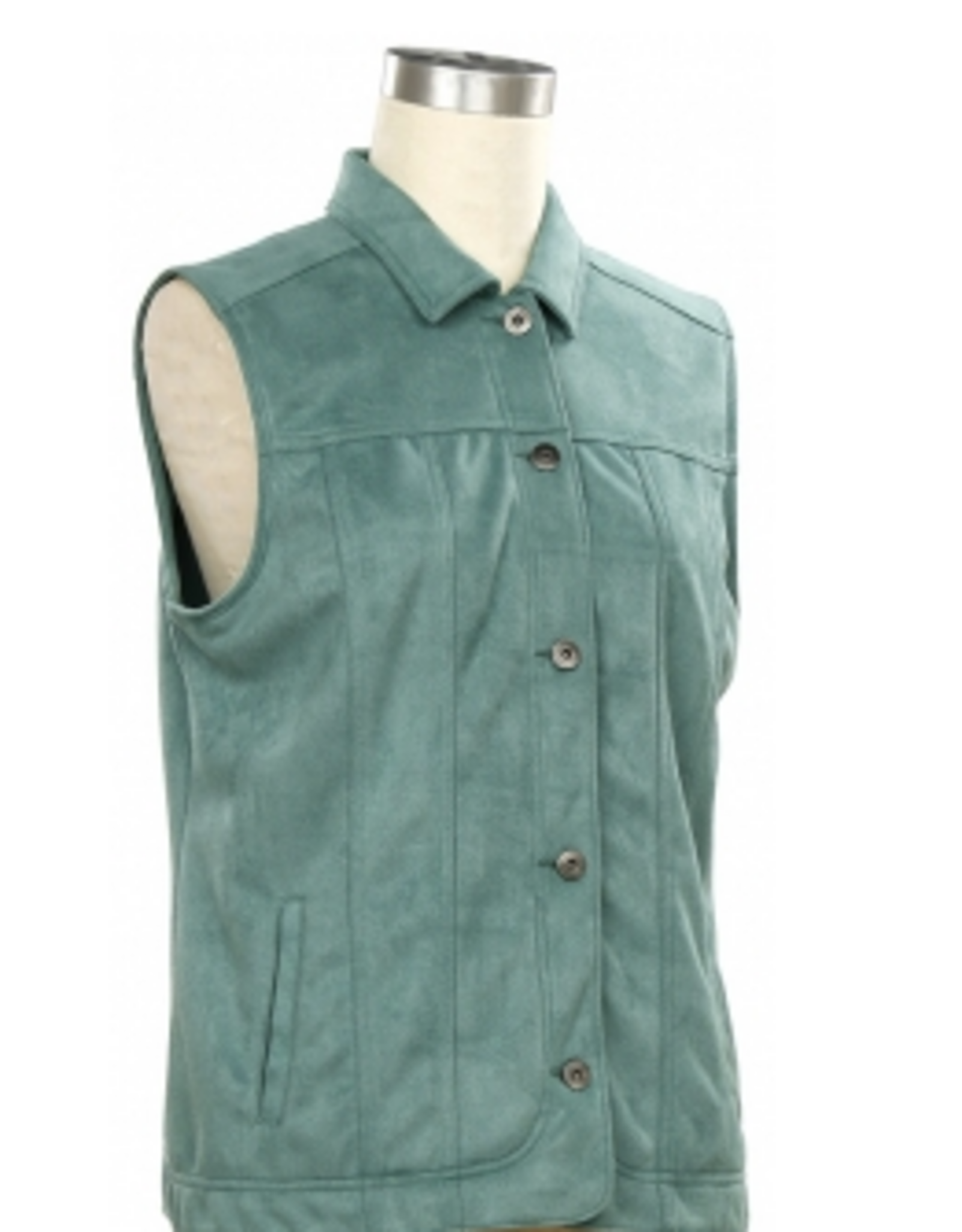 N Touch N Touch Gemstone Scuba Suede Solid Vest