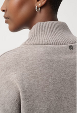 Joseph Ribkoff Joseph Ribkoff Taupe Melange Jewel Embellished Turtleneck Pullover Sweater