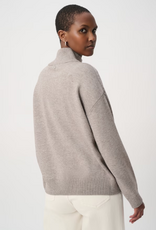 Joseph Ribkoff Joseph Ribkoff Taupe Melange Jewel Embellished Turtleneck Pullover Sweater