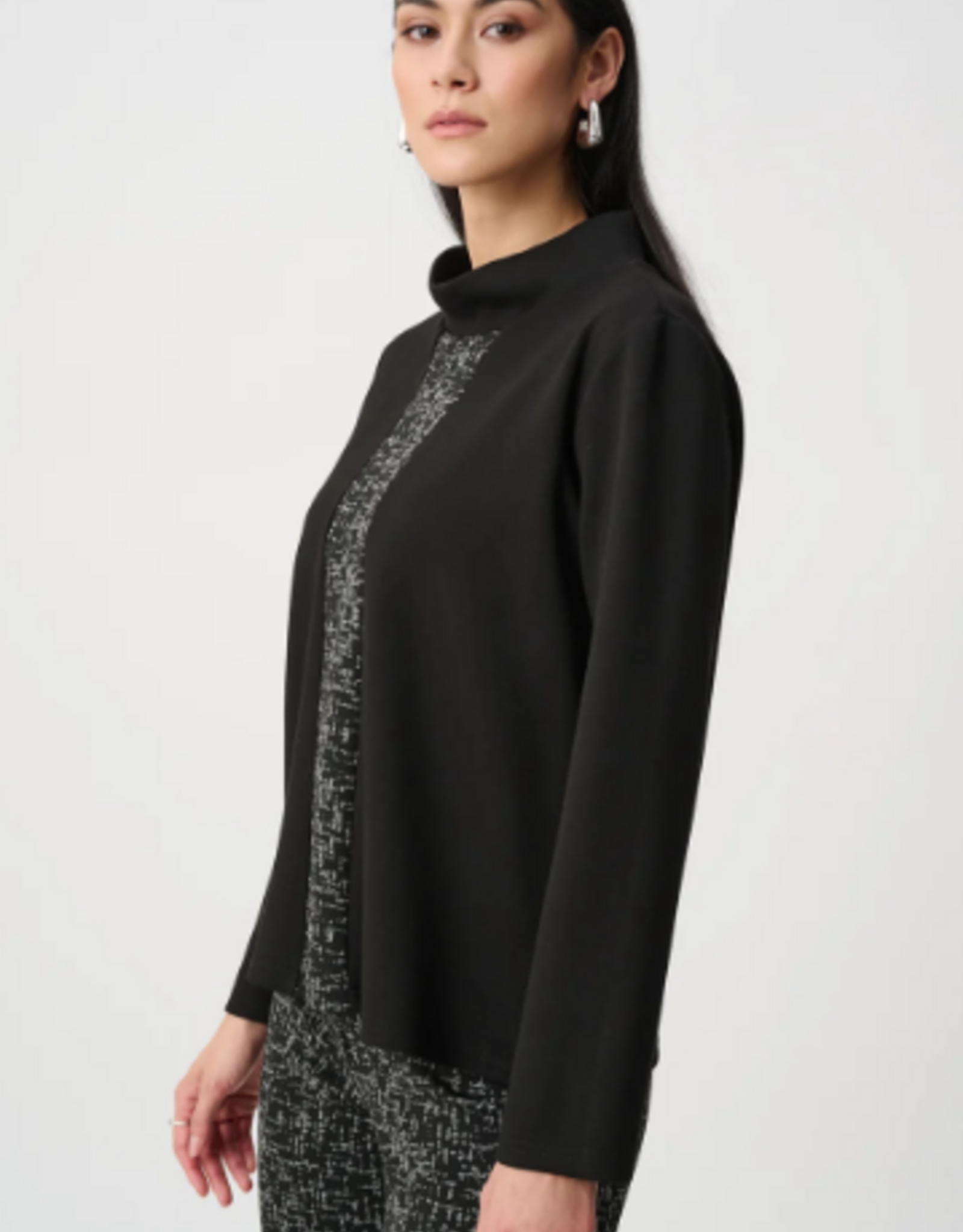 Joseph Ribkoff Joseph Ribkoff Black Jacquard Scuba Jersey Boxy Top