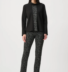 Joseph Ribkoff Joseph Ribkoff Black Jacquard Scuba Jersey Boxy Top