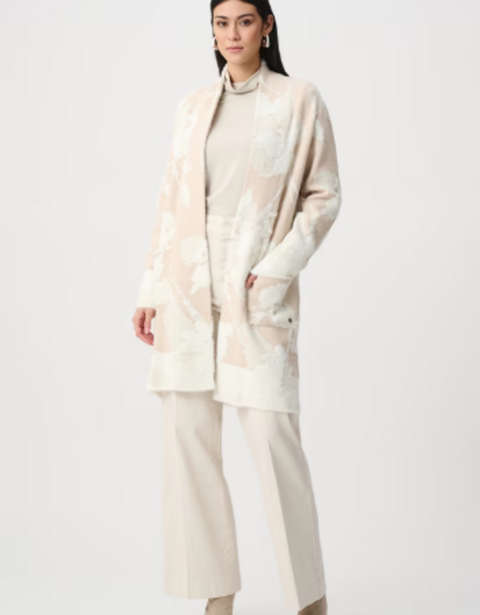 Joseph Ribkoff Joseph Ribkoff Oatmeal/Winter White Long Knit Cardigan Sweater