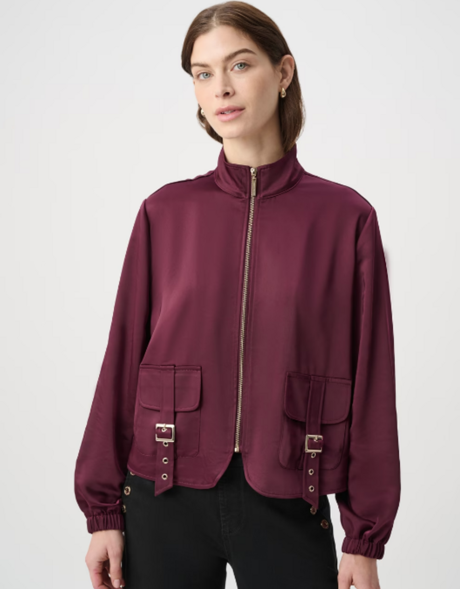 Joseph Ribkoff Joseph Ribkoff Elderberry Casual Long Sleeve Zippered Jacket