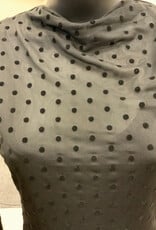 Kylie Paige Kylie Paige Black Dot Long Sleeve Mesh Overlay Top