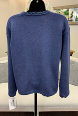 Democracy Democracy Navy Round Neck Cable Stitch Detail long Sleeve Sweater