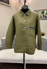 Shannon Passero Shannon Passero  5940 Logan Shirt Olive Snap Up Quilted long Sleeve Top