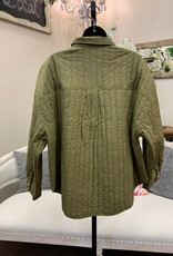 Shannon Passero Shannon Passero  5940 Logan Shirt Olive Snap Up Quilted long Sleeve Top