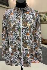 Lulu B Lulu Earth Tones Floral Print Long Sleeve Zip Front Jacket