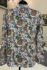 Lulu B Lulu Earth Tones Floral Print Long Sleeve Zip Front Jacket