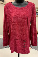 Southern Lady Southern Lady Earthen Red  Round Neck Long Sleeve Top