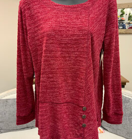 Southern Lady Southern Lady Earthen Red  Round Neck Long Sleeve Top