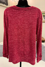 Southern Lady Southern Lady Earthen Red  Round Neck Long Sleeve Top