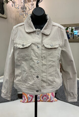 Lulu B Lulu SFC7403 Stone Velour Long Sleeve Button Front Jacket