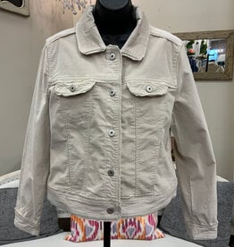 Lulu B Lulu SFC7403 Stone Velour Long Sleeve Button Front Jacket