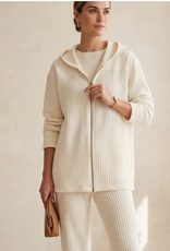 Wild Palms Wild Palms Waffle Knit Long Sleeve Drop Shoulder Zip Hoodie