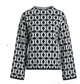 APNY APNY Blk/Wht Monochrome Funnel Neck Long Sleeve