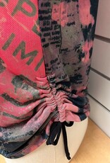 Bali Corp Bali Pink Multi Print Mesh V-Neck Top