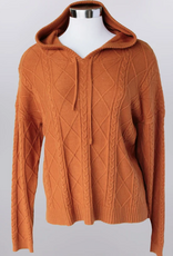 Keren Hart Keren Hart Spice Textured Hooded Pullover Long Sleeve Sweater