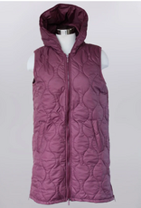 Keren Hart Keren Hart Fig Quilted Zip Up Hooded Mid Length Vest