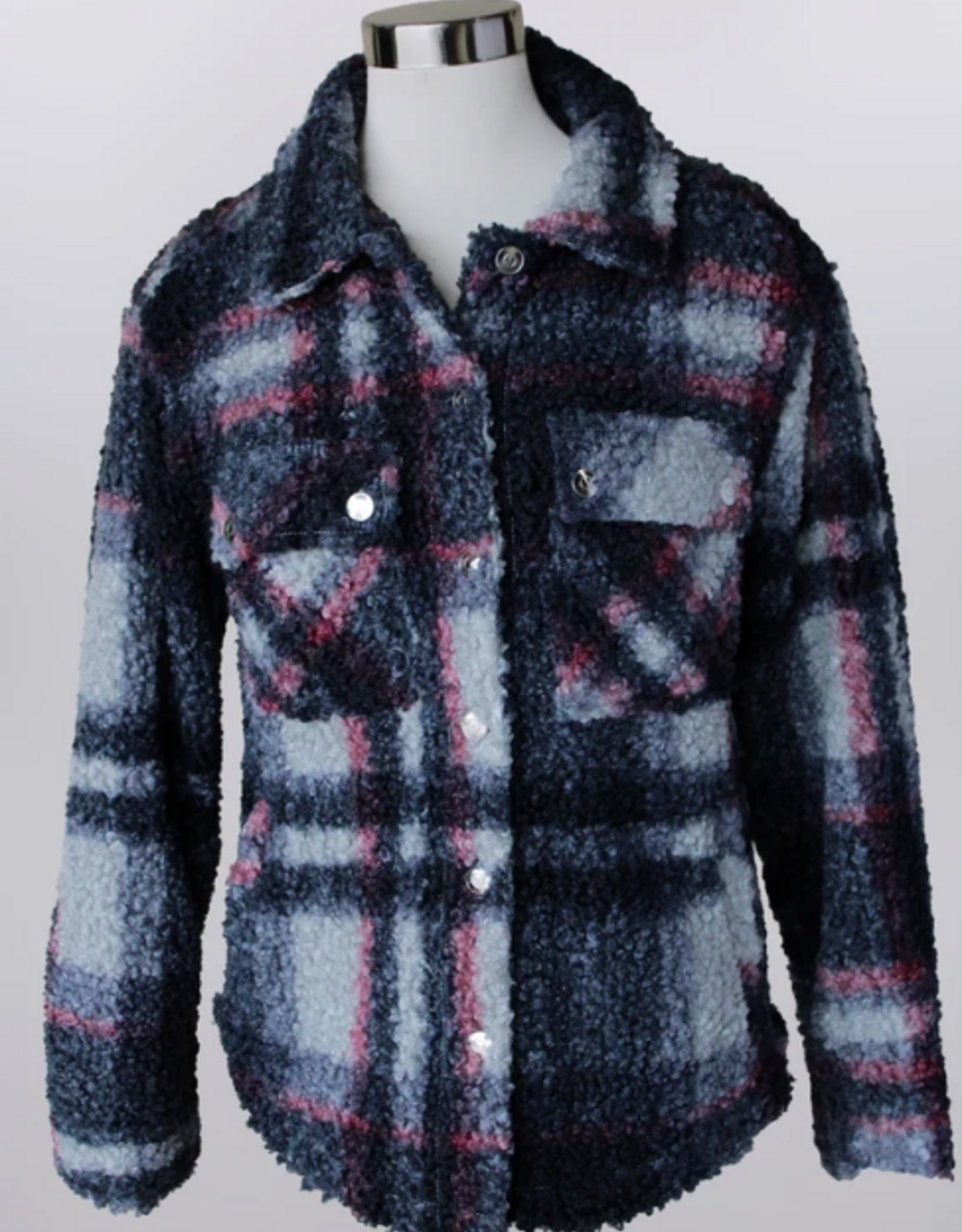 Keren Hart Keren Hart Grey/Navy Snap Up Jackets