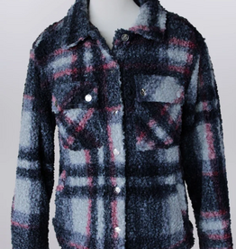 Keren Hart Keren Hart Grey/Navy Snap Up Jackets
