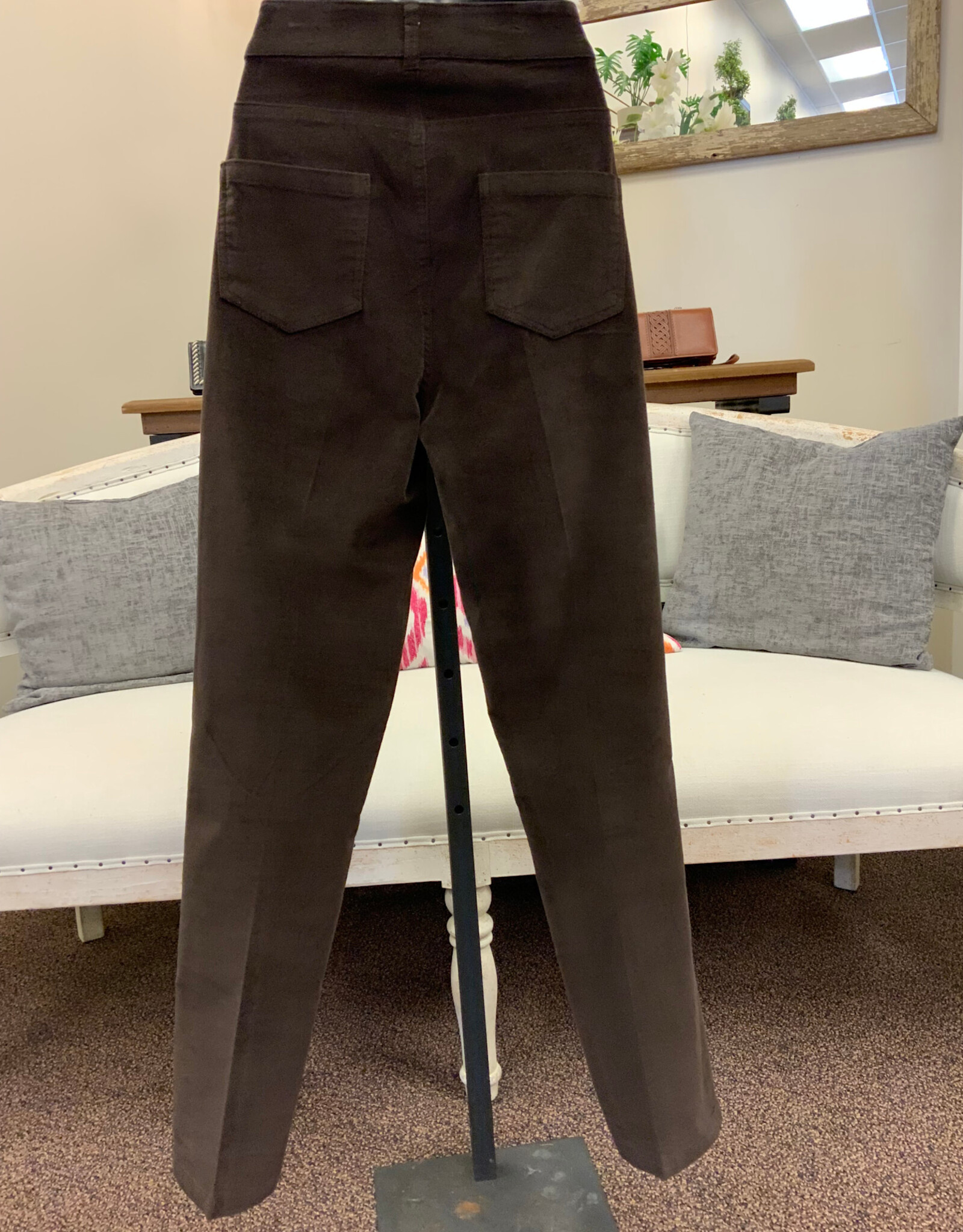 Lulu B Lulu B Chocolate Velour Straight Leg Pant