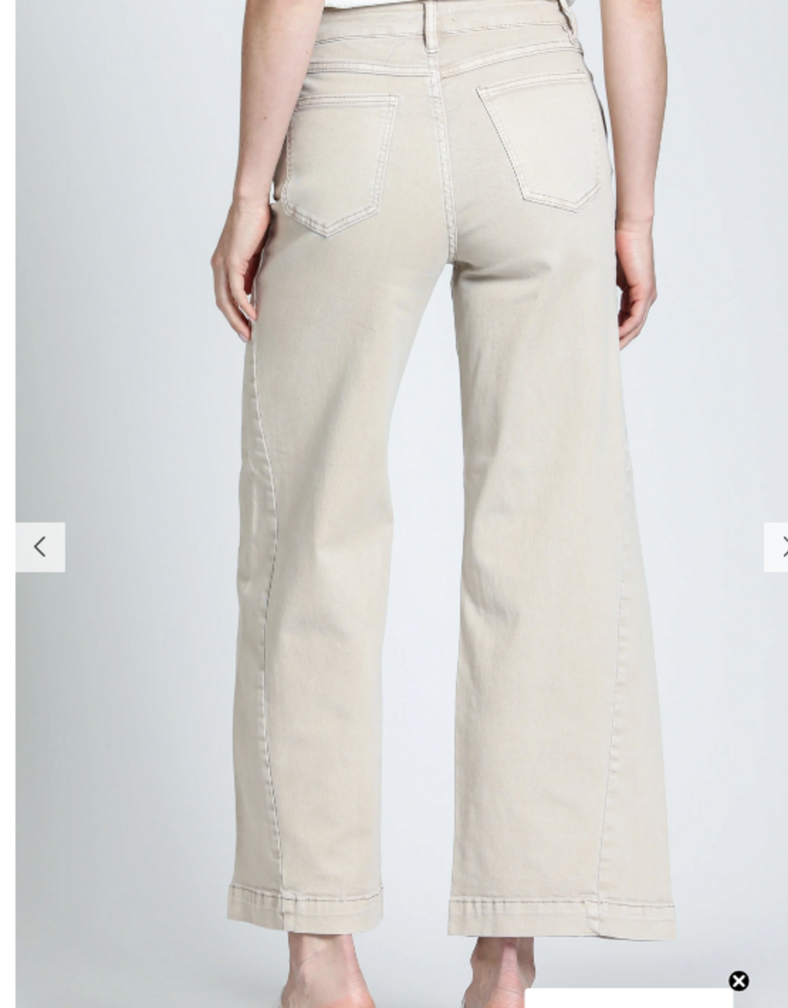 APNY APNY Antique Beige The Godet Wide Leg Jean
