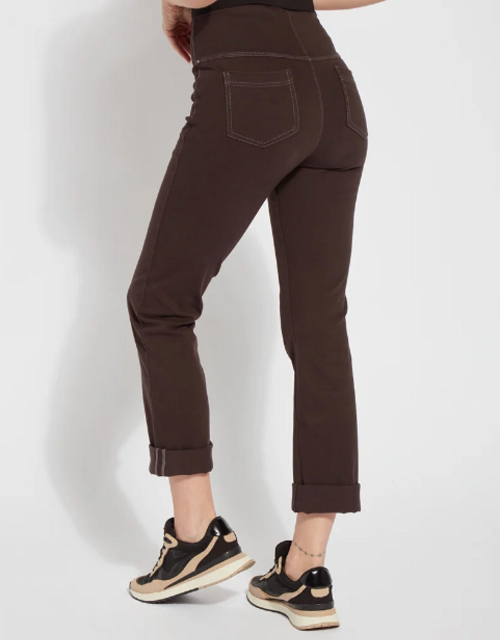 Lysse Lysse Double Espresso Boyfriend Denim Cuffed Denim Jean