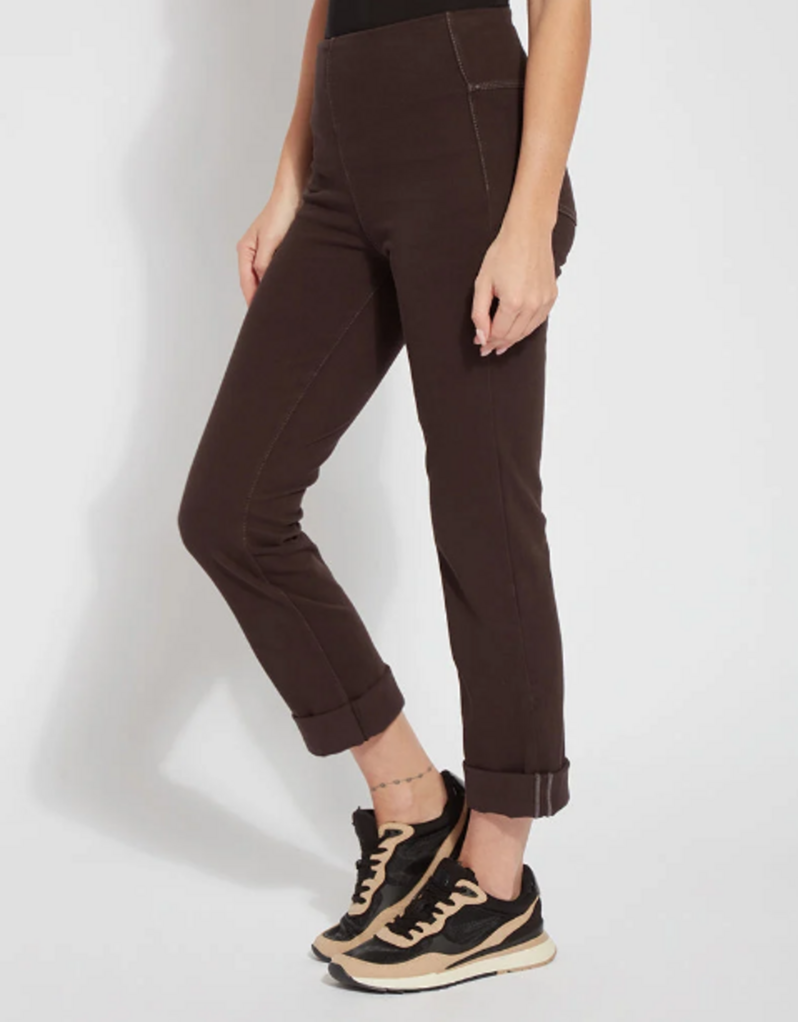 Lysse Lysse Double Espresso Boyfriend Denim Cuffed Denim Jean