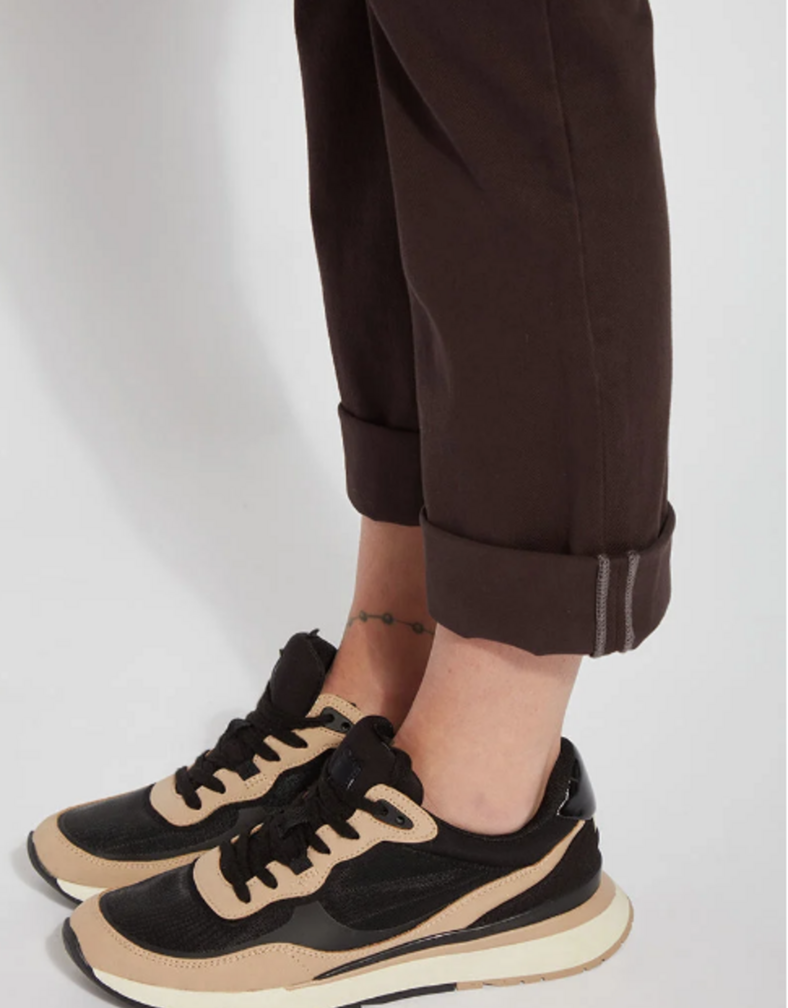 Lysse Lysse Double Espresso Boyfriend Denim Cuffed Denim Jean