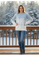 Simply Noelle Simply Noelle Grey/White Snow Flake Long Sleeve Sweater