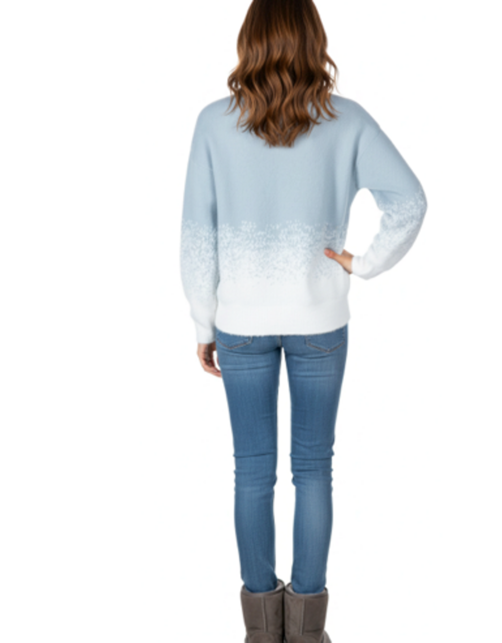Simply Noelle Simply Noelle Grey/White Snow Flake Long Sleeve Sweater