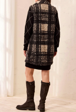 Tribal Tribal Blk/Grey Plaid Front Button Faux Wool Vest