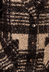 Tribal Tribal Blk/White Plaid Front Button Faux Wool Vest