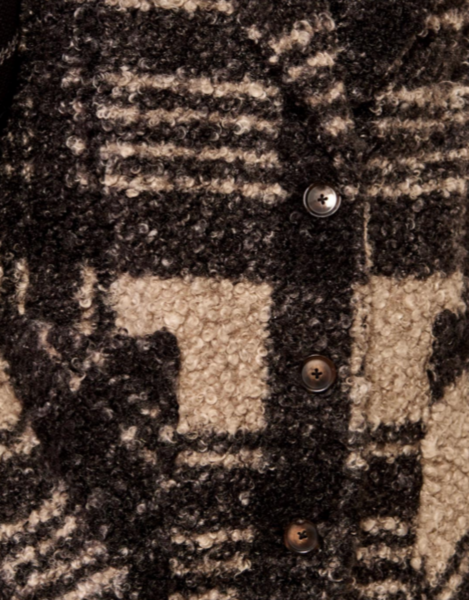 Tribal Tribal Blk/White Plaid Front Button Faux Wool Vest